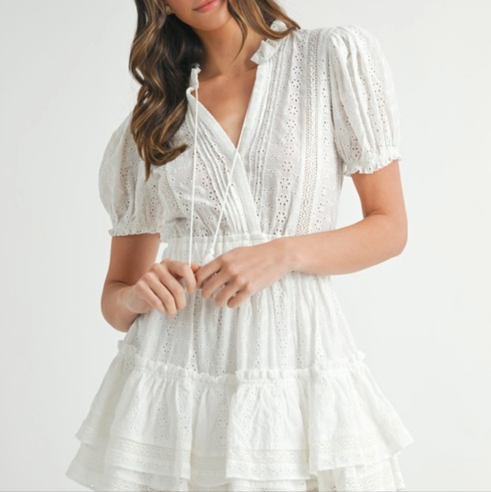 Mable Anthropologie White Cotton Dress Small